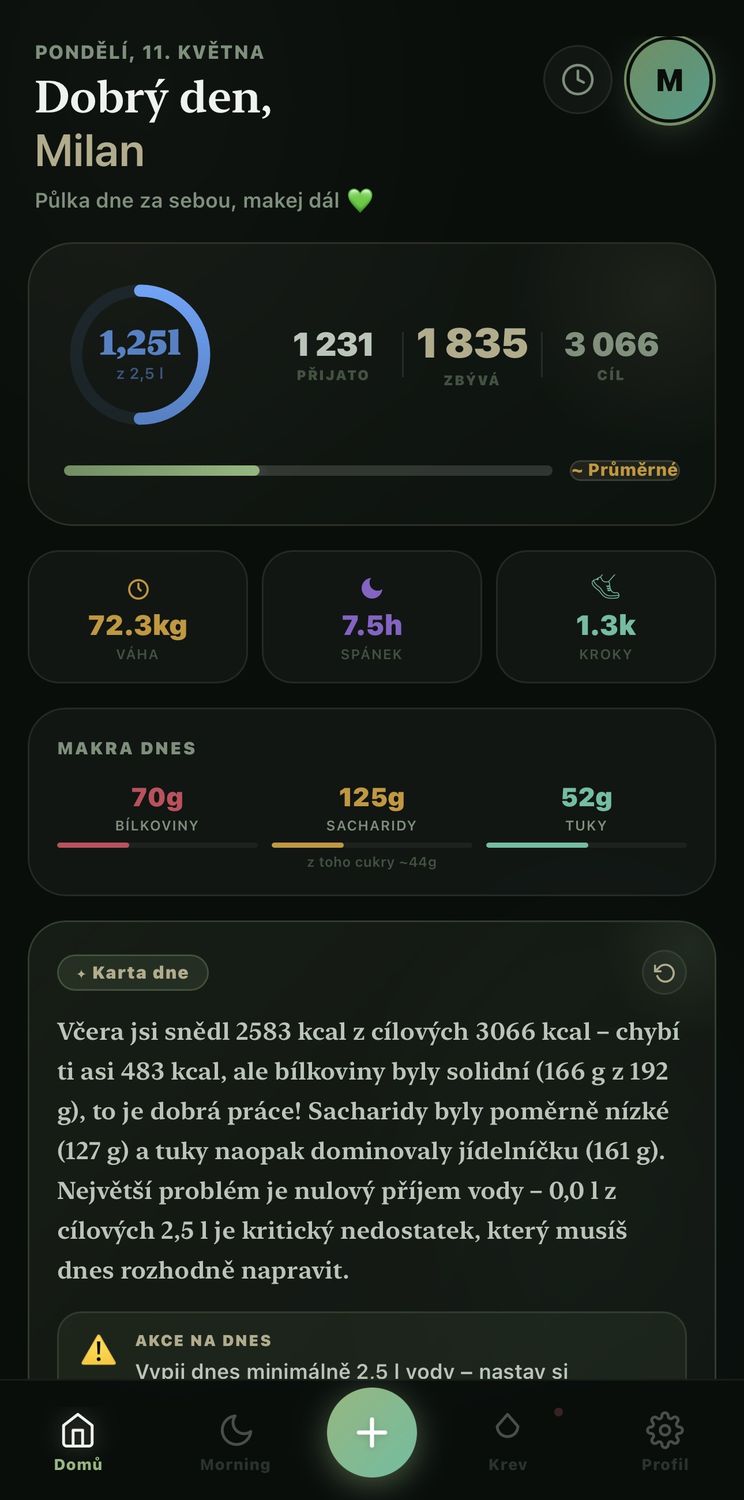 kCalori app — dashboard
